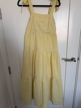 Yellow Striped Tie-Shoulder Dress
